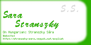 sara stranszky business card